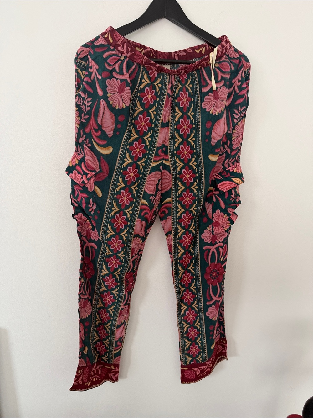 FARM Rio Teal and Pink Floral Track Pants